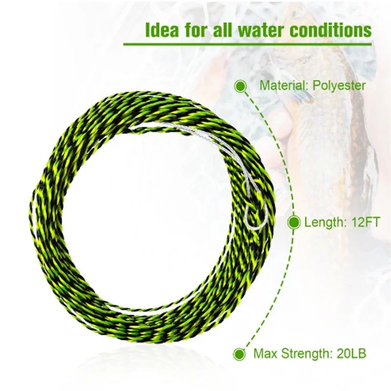 Goture 1PCS Fly Fishing Lines 11FT 12FT 13FT 3.3M 3.6M Wear-resistant Tenkara Line Fishing Gear Accessories for Fishing 2024