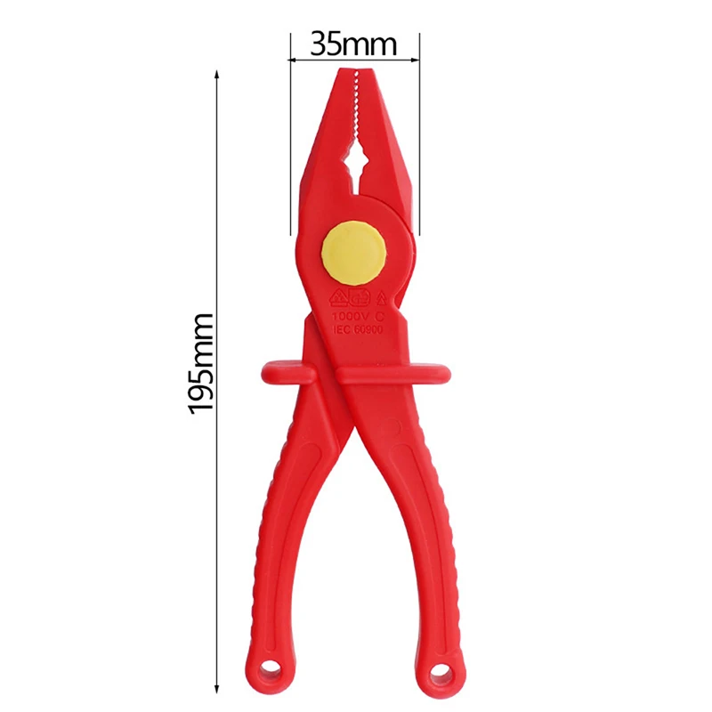 Labor-saving VDE Insulated Electrician Knife Plastic Pliers 1000V Insulated with Anti-burn Glass Fiber for Hand Tools