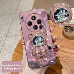 14 C Cartoon Astronaut Plating Phone Holder Case For Redmi 14C 12C 13C 12 13 10C 10 10A A3 A1 Turbo3 9 9CNFC 9T 9A 8 8A 9i Cover