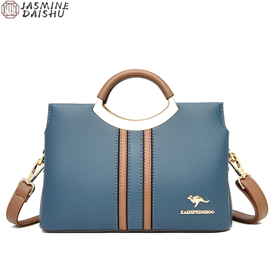 Imagem -03 - Bolsa Crossbody de Couro Genuíno para Mulheres Bolsa de Camadas Bolsa de Ombro de Alta Qualidade Marca de Luxo Feminina 2024