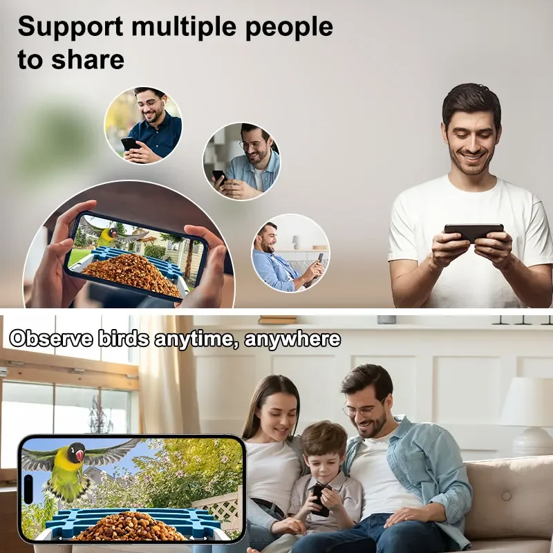 Solar Powered AI Bird Feeder Camera, 10000 + Species, Video Recording, Works with Alexa Google Home, Nature Gift, 5MP HD