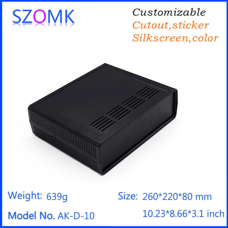 1Piece 260*220*80mm hot selling desktop plastic enclosure electrical plastic housing for power supply abs equipment enclosure