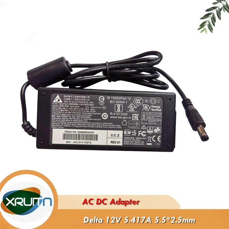 DELTA DPS-65VB Adaptador AC 12V 5.417A 65W Carregador Para NAS AS3202T AS4002T QNAP NAS TS-269 TS-259 TS-231 TS-253 TS-251 EA10521C-12