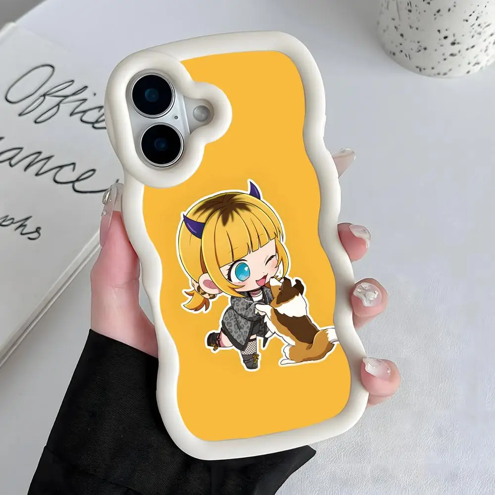 

Oshinoko Mem cho Phone Case for iPhone 17 16 15 14 13 12 11 Air Pro Max Plus White Soft TPU Wavy Edge Cover