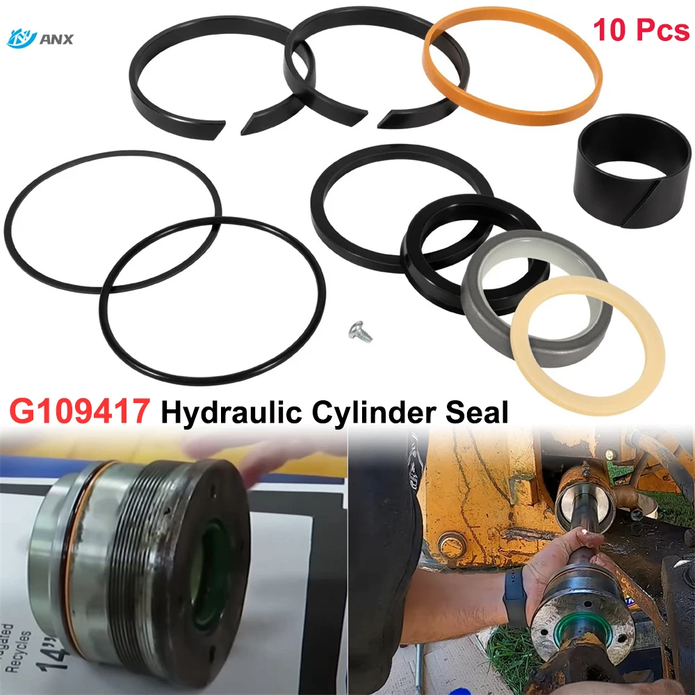 

G109417 Hydraulic Cylinder Seal Replacement Kit for Case 650 850D 855D W30, 35C 35CWL 580B 580D 580E 580G 580SD 580SE Rod: 1.75"