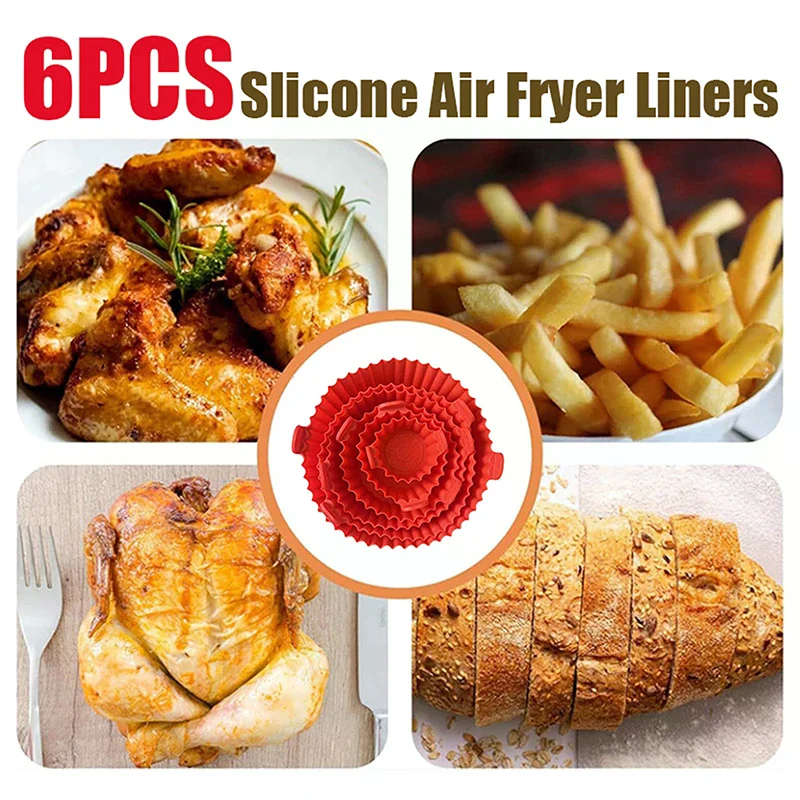 Air Fryer Silicone Tray Baking Mat Fried Basket Liner Pot Holder Grill Pan Replacement Bakeware Pizza Pan for Healthy Cooking