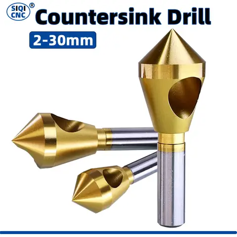SIQI 디버링 모따기 커터 카운터 싱크 드릴 비트 티타늄 코팅 부드러운 구멍 금속 90도 1PCS