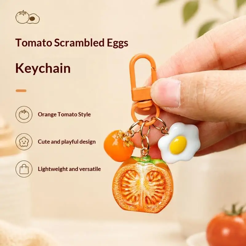 3D Roter Tomaten-Schlüsselanhänger aus Kunstharz, Niedlicher Frucht-Anhänger für Handyhülle/Tasche, Ideales Geburtstagsgeschenk für Frauen und Mädchen – Detail 6