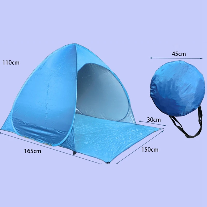 Beach Tent Baby Shelter Tent Tourist Tent For 4 Person With Door Curtain Sun Shade Portable Baby Shelter -Up Instantly