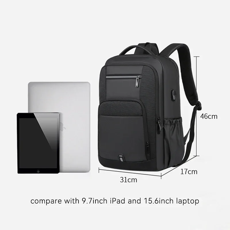 Mens Backpack Large Capacity Waterproof Travel Back Pack Multifunctional Reflective Breathable 17.3inch Laptop Student Bags