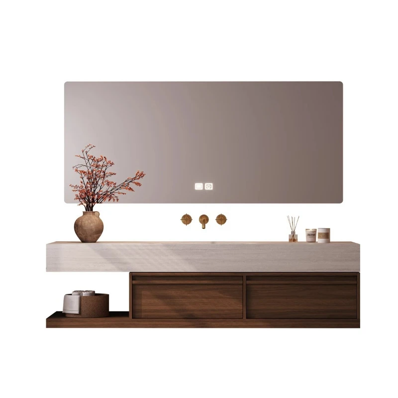 

bending integrated basin, bathroom cabinet, solid wood hand wash face table, bathroom wash table, source manufacturer