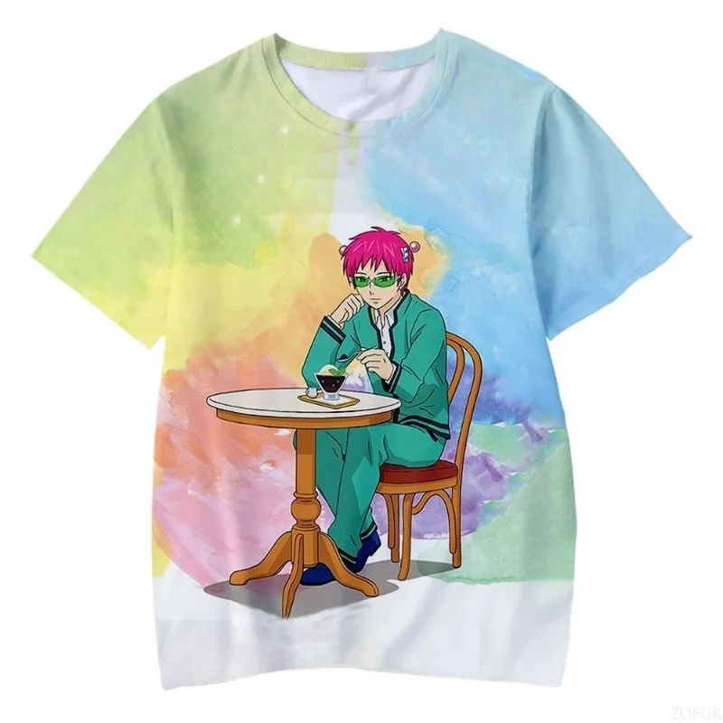 

Handsome Anime Fashion Round Neck Short Sleeved T-shirt for Summer Versatile Men and Women
