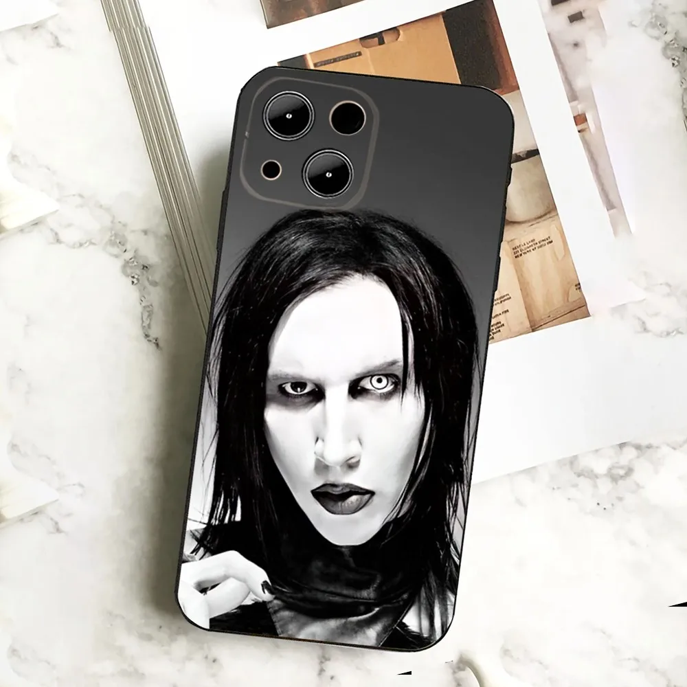 M-Marilyn Manson Singer   Phone Case  For IPHONE 15,13,14,12,Mini ,11, Xr, X ,Xs Pro Max 8, 7 Plus Back Cover