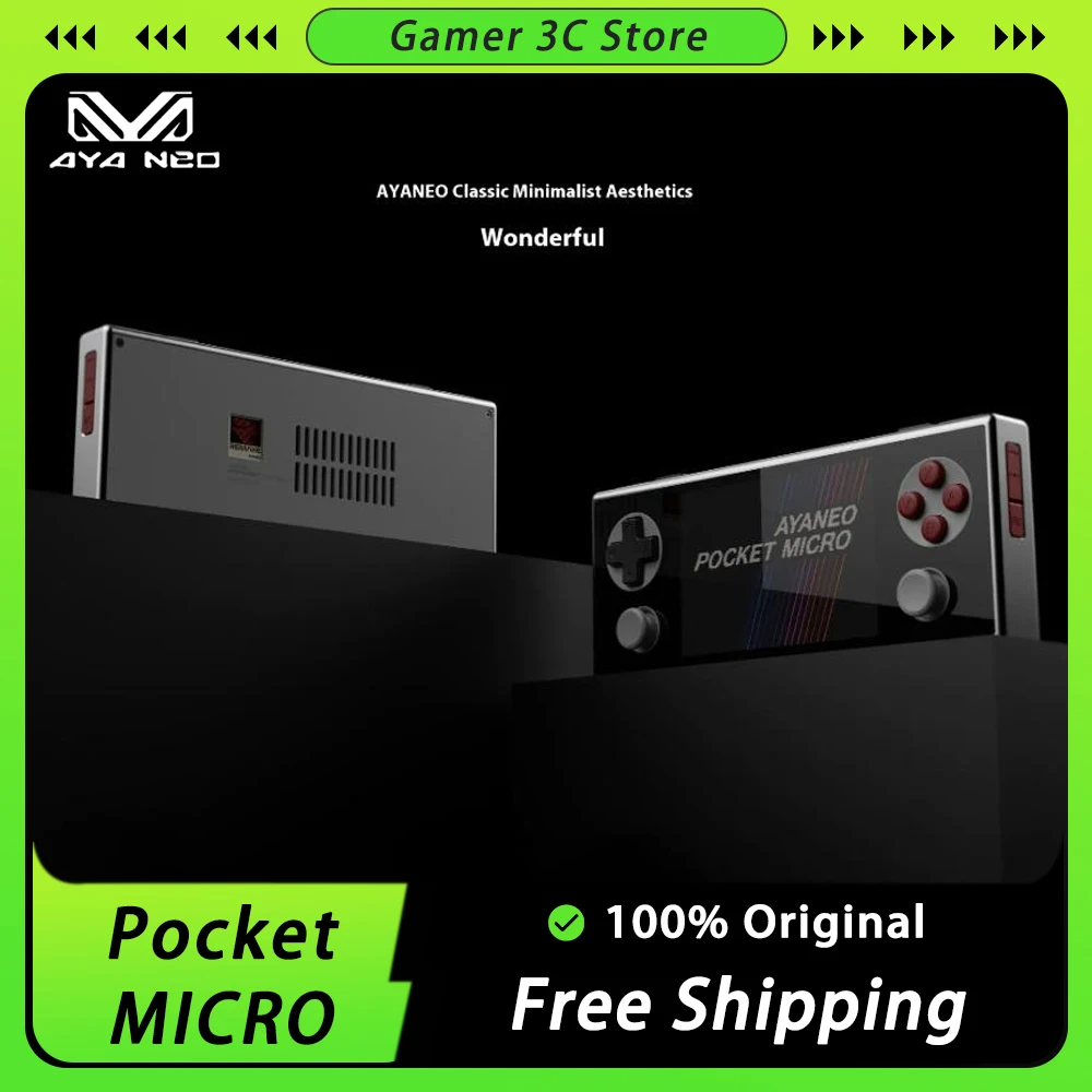 AYANEO Pocket MICRO Game Console 3.5Inch IPS 960*640 Resolution Screen Aluminum Alloy Frame Customized Handheld Game Consoles