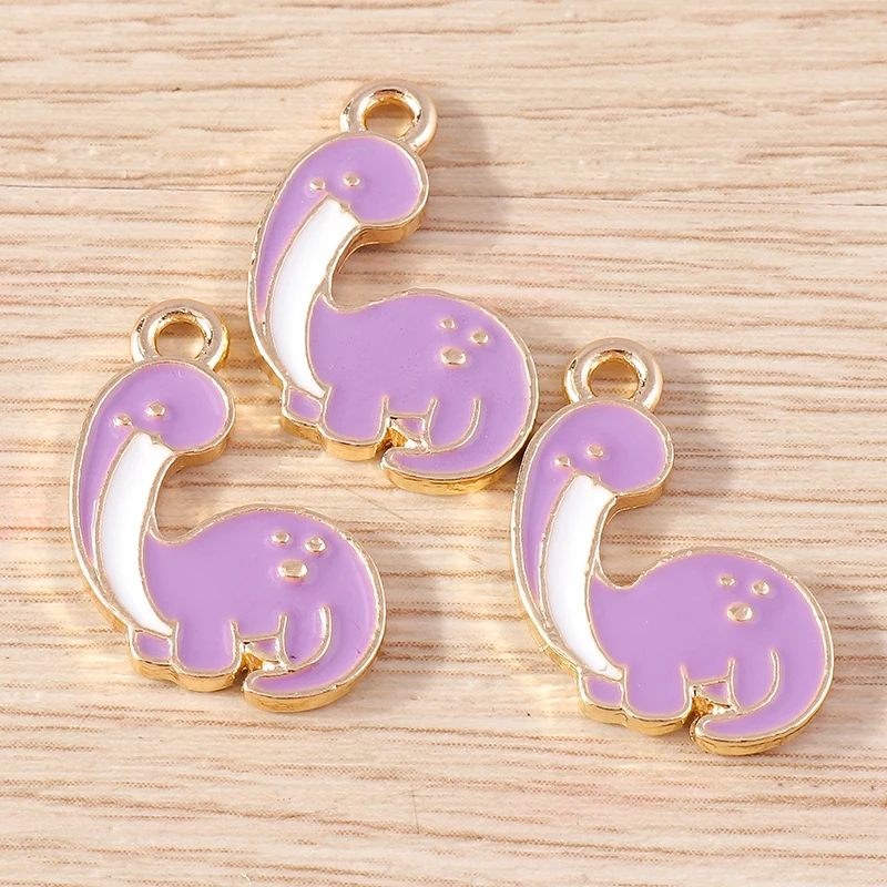 10pcs Purple Color Cute Enamel Animal Owl Cat Bird Charms Pendants for Making DIY Earrings Necklaces Bracelets Jewelry Findings