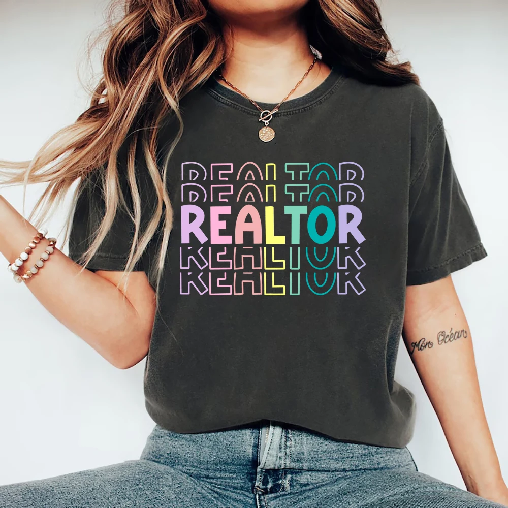 

Realtor T-Shirts Real Estate Shirt Realtor Definition T Shirt Women Short Sleeve Tshirt Graphic Tees Real Estate Agent Gift