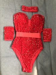 New paillettes body Bar Jazz Pole dance Costume per abiti Rave femminili Nightclub Dj Singer Dancer Stage Show Dancewear Set