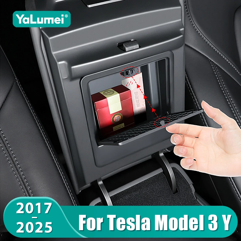 

Для Tesla Model 3 Y 2017-2020 2021 2022 2023 2024 2025 Автомобильная центральная консоль Подлокотник Скрытый ящик для хранения Скрытый лоток Аксессуары