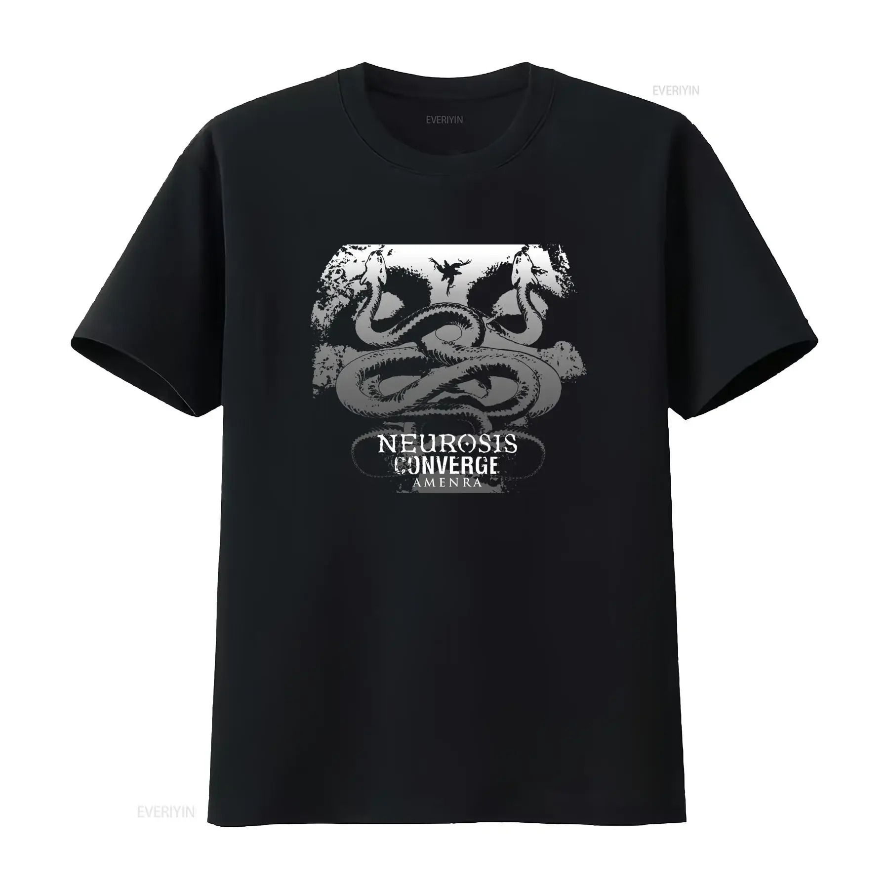 Gothic Heavy Metal Skull Snake Print Neurosis Converge Amenra Casual Streetwear T Shirt vintage Washed Stylish homme