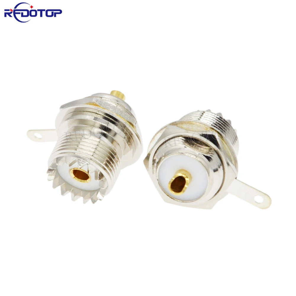 

10PCS/Lot UHF SO239 Bulkhead Female Panel Chassis Mount Flange Solder Cup PL259 RF Coaxial Connector Coax Antenna Adapter