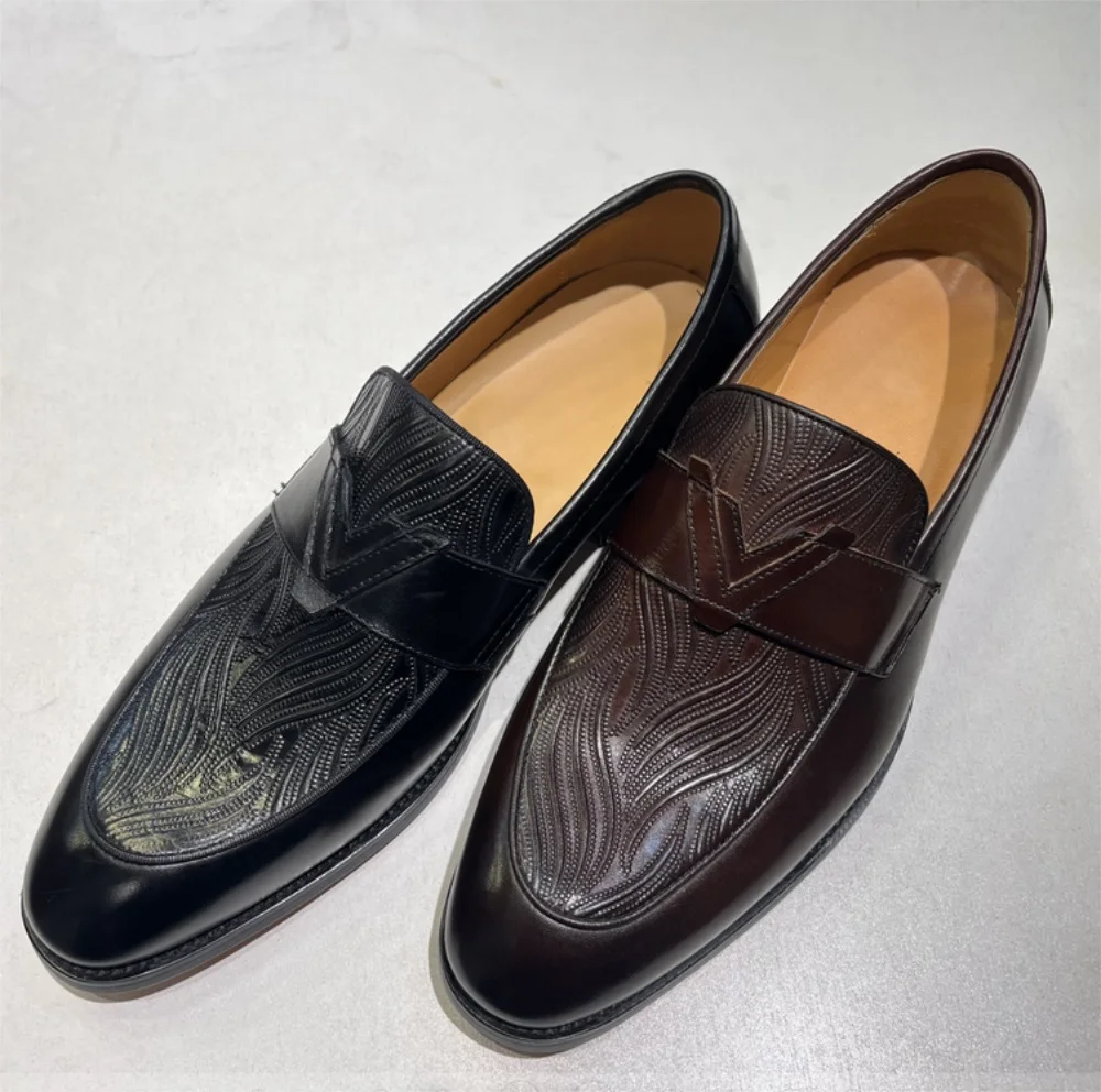 Men\'s Luxury Casual Monk Strap Shoes Cow Leather Crocodile Print Slip-On Loafers Formal Dress Shoes for Wedding Party