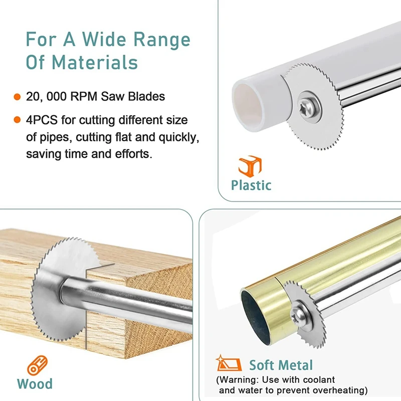 PVC Pipe Inside Cutter, With 4Pcs Saw Blades,Plastic Pipe Cutter With 1/4 Inch Hexagonal Rod