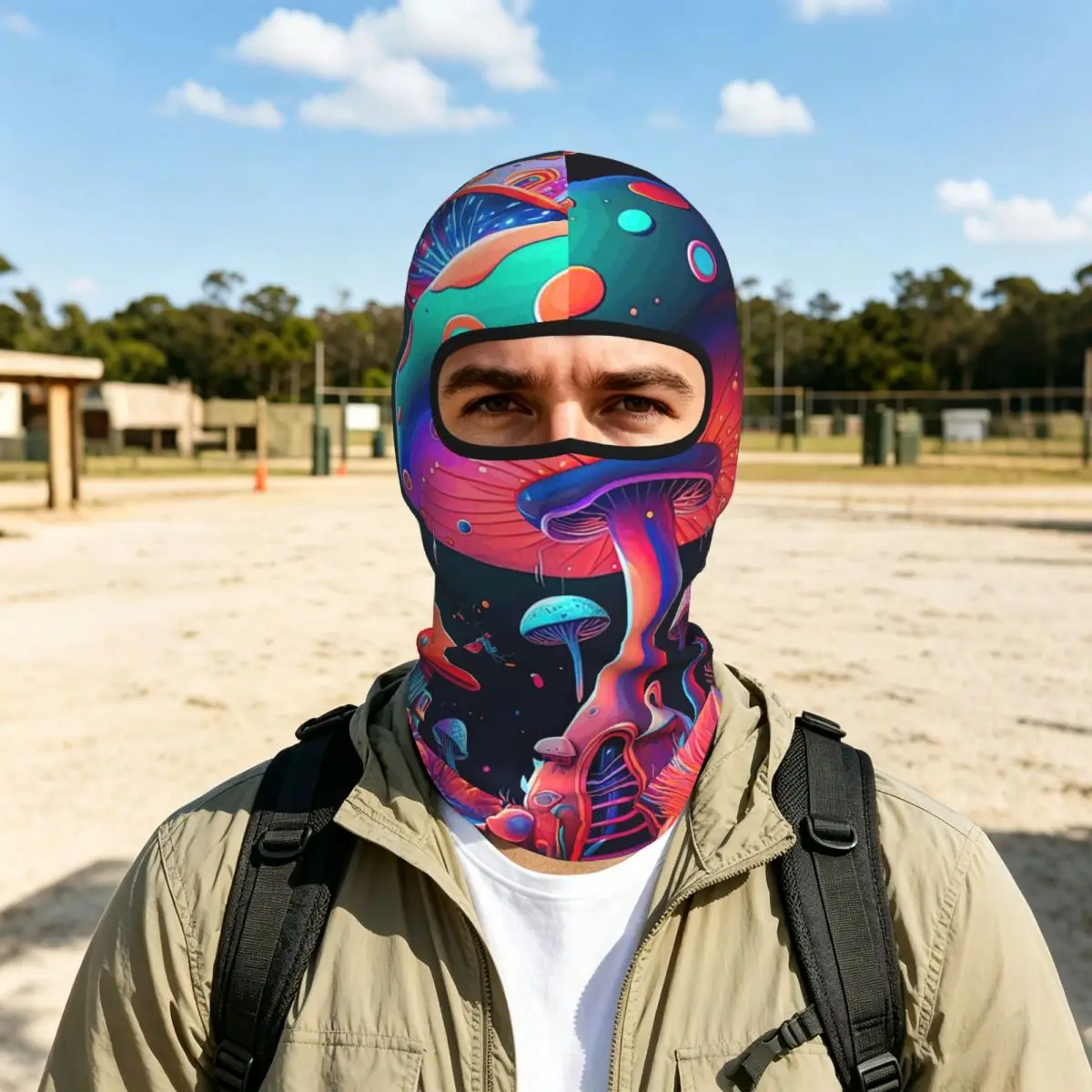 Psychedelic Mushroom A Trippy Journey Into The Unknown Balaclava Full Face Mask Sun Protection Neck Gaiter For Motorcycle