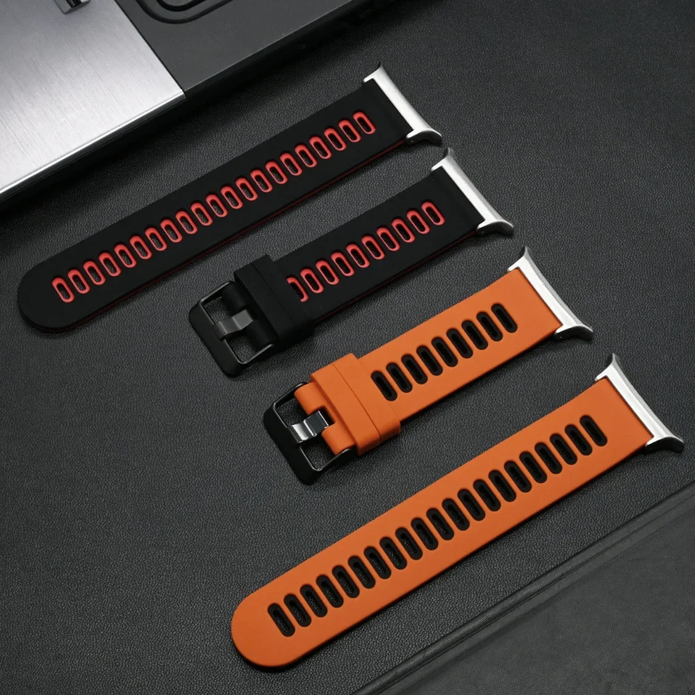 Pulseira esportiva de silicone para samsung galaxy watch ultra 47mm unissex pulseira de laço macio para galaxy ultra 47mm sem lacuna alça de extremidade curvada