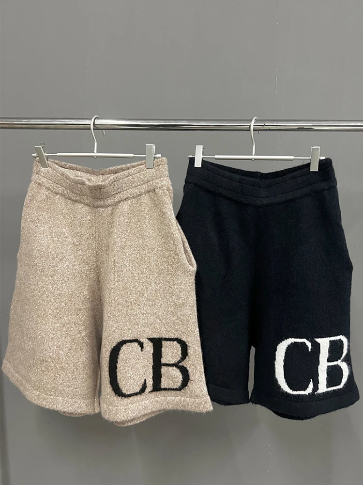 

Cole Buxton, американские повседневные свободные трикотажные орты с буквенным логотипом и кисточками длиной пять четвертей, мужские модные весенне-летние орты