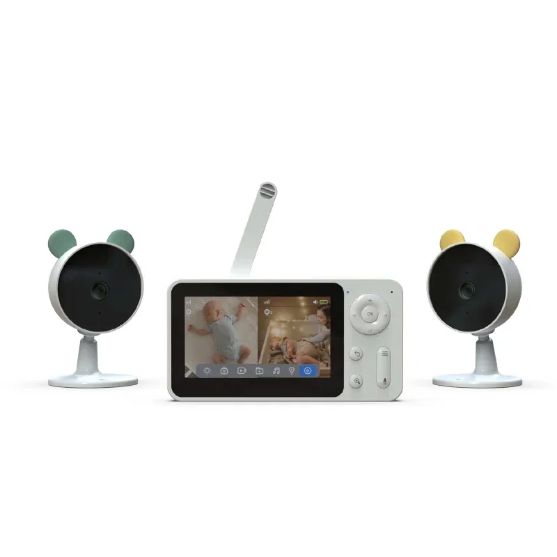 Dual Cameras to Watch Two Babies at the Same Time Automatic Night Vision Audio Baby Phone Video Baby Monitor with Camera
