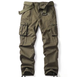 AKARMY Men's Casual Cargo Pants Workout Joggers Stretch Sweatpants Hiking Drawstring Tactical Pants with Multi Pockets(No belt)