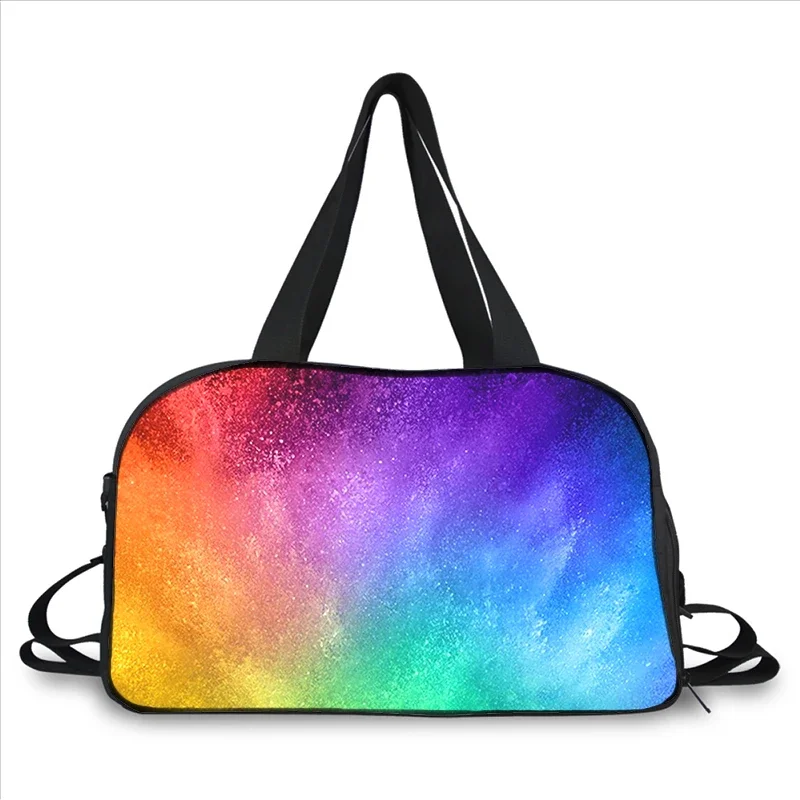 fashion Art rainbow 3D printing fashion trend portable large capacity multi-function messenger bag travel bag