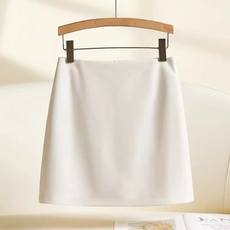 Sexy High Quality Korean Fashion Work Office Mini Skirts for Women Hip Luxury Beige Casual Office Chic Summer Skirts