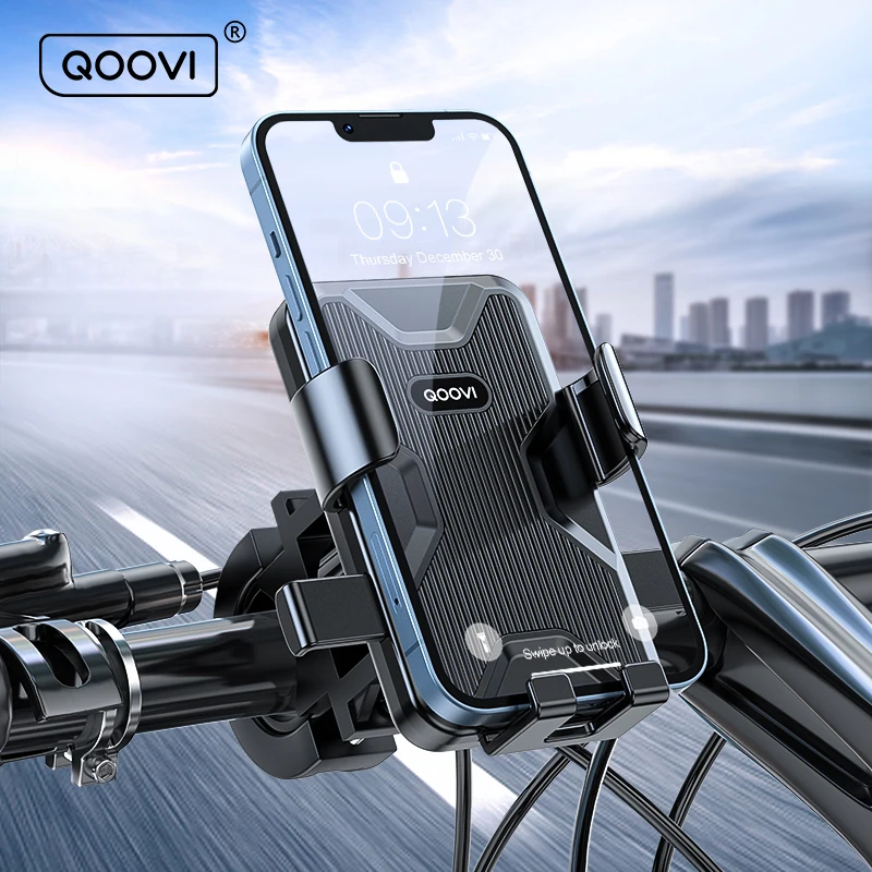 Qoovi-自転車用携帯電話ホルダー,GPSサポート,耐衝撃性,iPhone 14 pro,Samsung,Xiaomi用