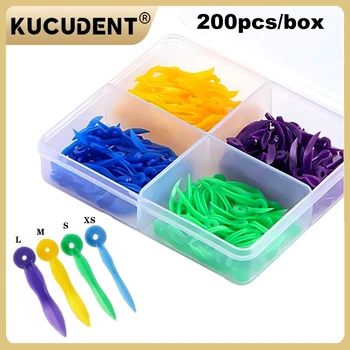 200 Pz/pacco Dentale Usa E Getta Dente Gap Cunei con Foro Es...