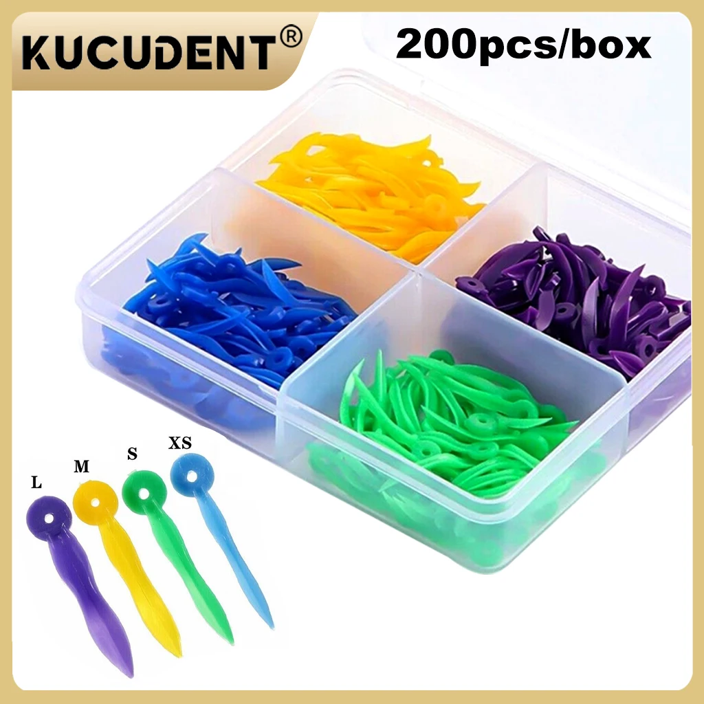 200 Pz/pacco Dentale Usa E Getta Dente Gap Cunei con Foro Estremità 4 Formati di Plastica Medica Igiene Orale Accessori per Dentista Clinica