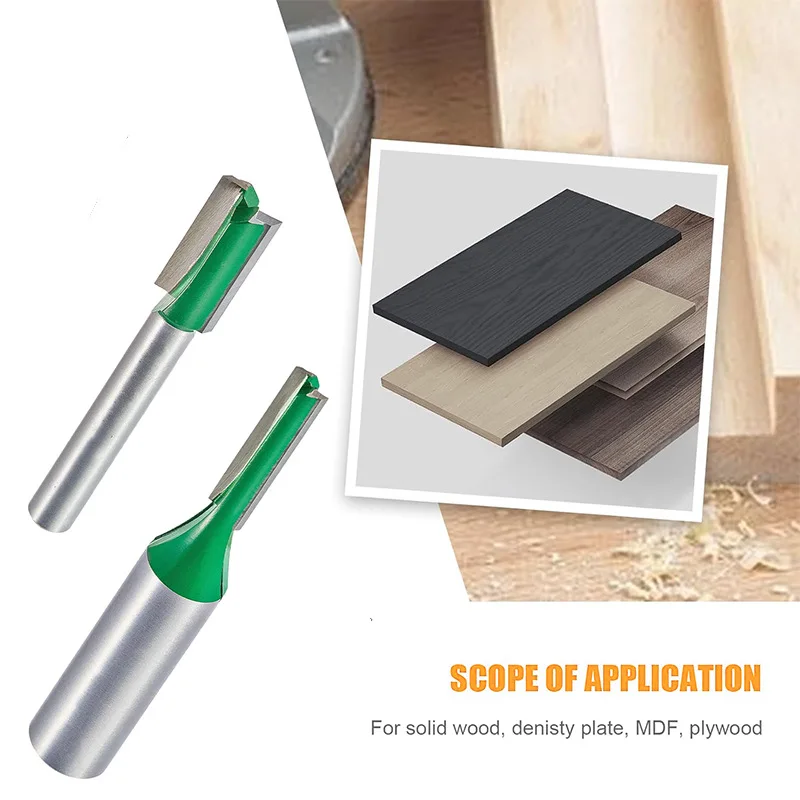 Double edged straight blade slotting and trimming, made of tungsten steel material, 6.25/12.7mm shank diameter woodworking milli