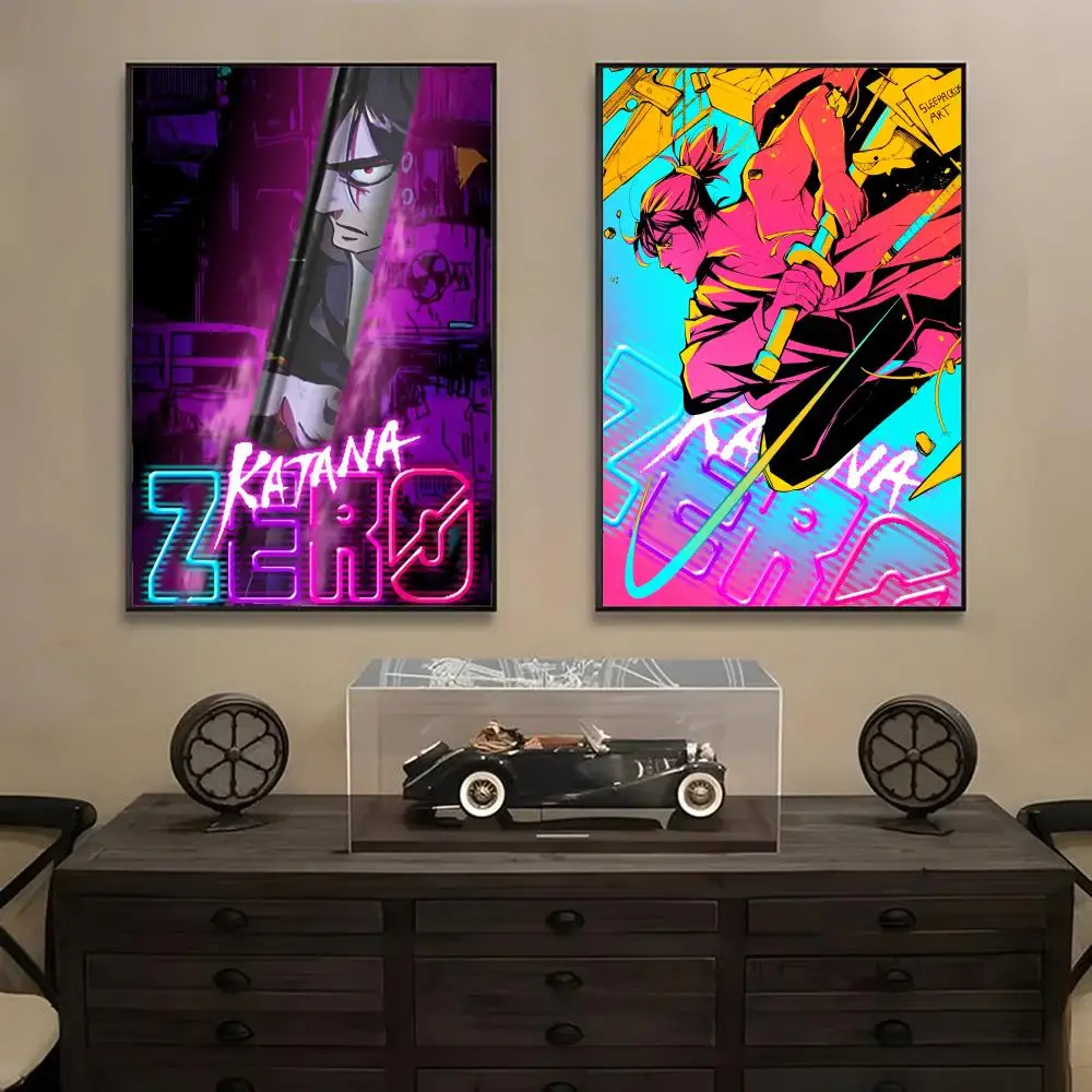 Game K-Katana ZERO  Poster Premium Waterproof Aesthetic Wall Art Designed for Living Room Bedroom Bar Home Decoration HD Print