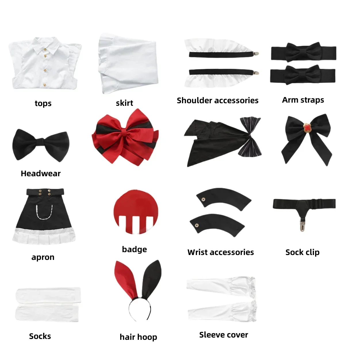 أنيمي لعبة هونكاي تأثير 3 تيريزا نهاية العالم تأثيري حلي شعر مستعار الأبيض لوليتا تنورة خادمة فستان امرأة Kawaii عيد الميلاد البدلة