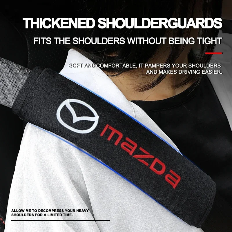 

Fashion Car Safety Belt Shoulder Cover Protection Pads For Mazda 2 3 4 5 6 7 8 ATENZA Axela 5 323 626 RX8 CX6 CX5