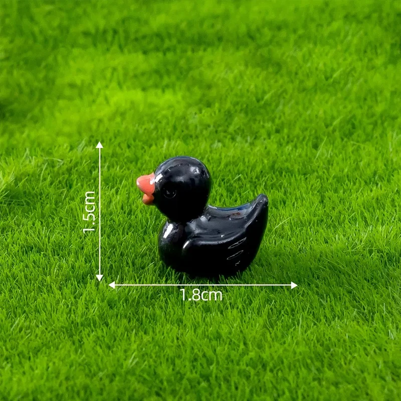 10/20 piezas pequeños Mini Halloween patos negros miniaturas de resina, animales de jardín de hadas para micropaisaje DIY artesanía decoración del hogar