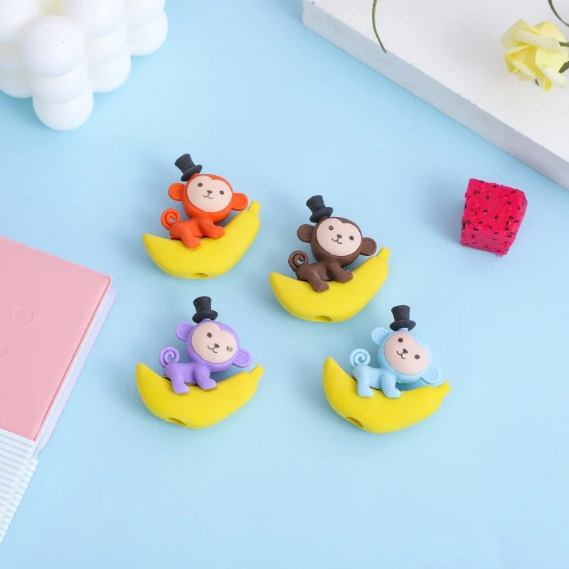 3 pieces/batch kreativní roztomilá opice banán živočich mazací guma student papírnictví vánoce dar vážit si kawaii mazací guma velkoobchod