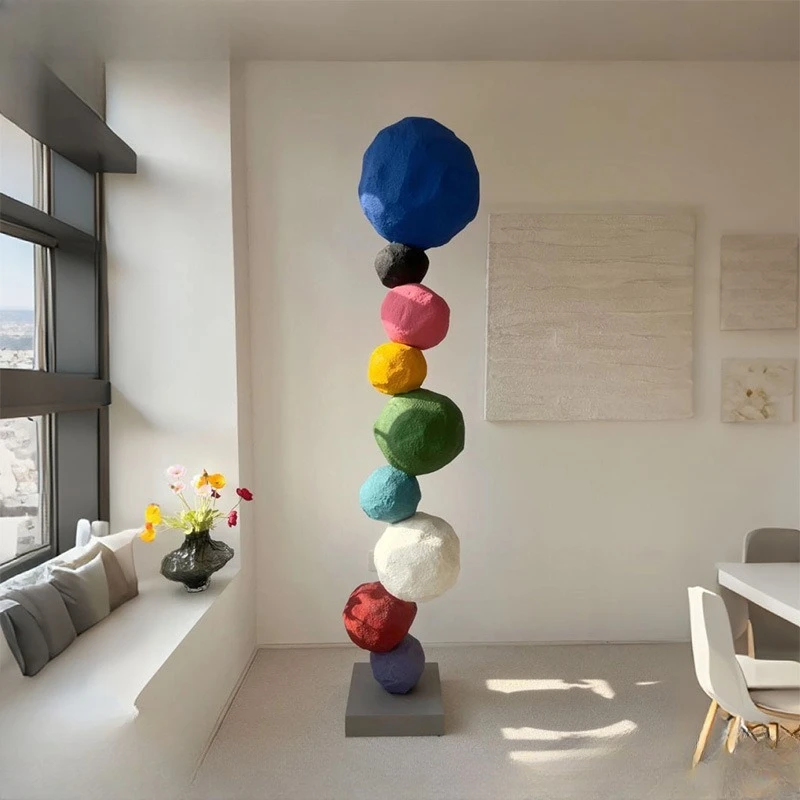 

Modern simple abstract imitation stone ornaments, creative color floor art