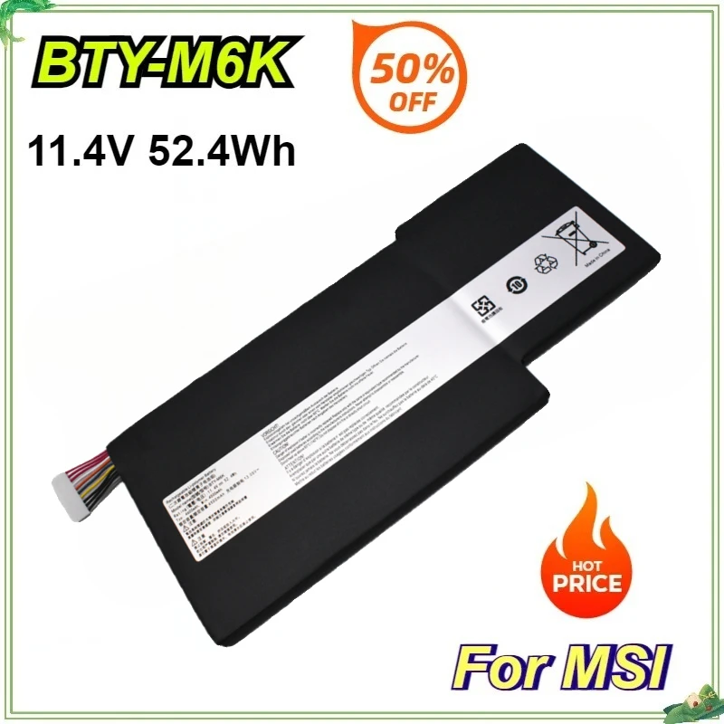

BTY-M6K 11.4V 52.4Wh Laptop Battery for MSI MS-17B4 MS-16K3 GF63 Thin 8RD 8RD-031TH 8RC GF75 Thin 3RD 8RC 9SC GF65 Thin 9SE/SX