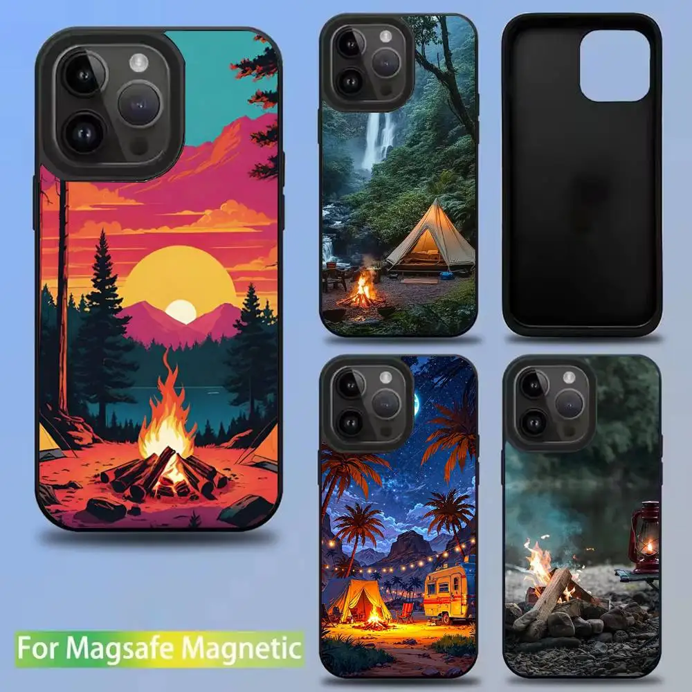 

Mountain outdoor camping Phone Case For iPhone 16,15,14,13,12,11,Pro,Max,Plus,Mini,SE New Magsafe Magnetic Wireless Charging