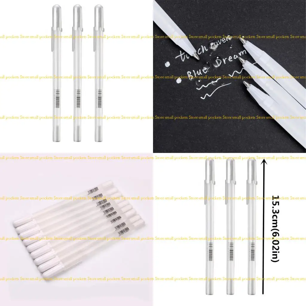 

R1WD 3Pieces White Gel Pens Highlighter Pen Artist Drawing Set Kids DIY Graffiti Pens