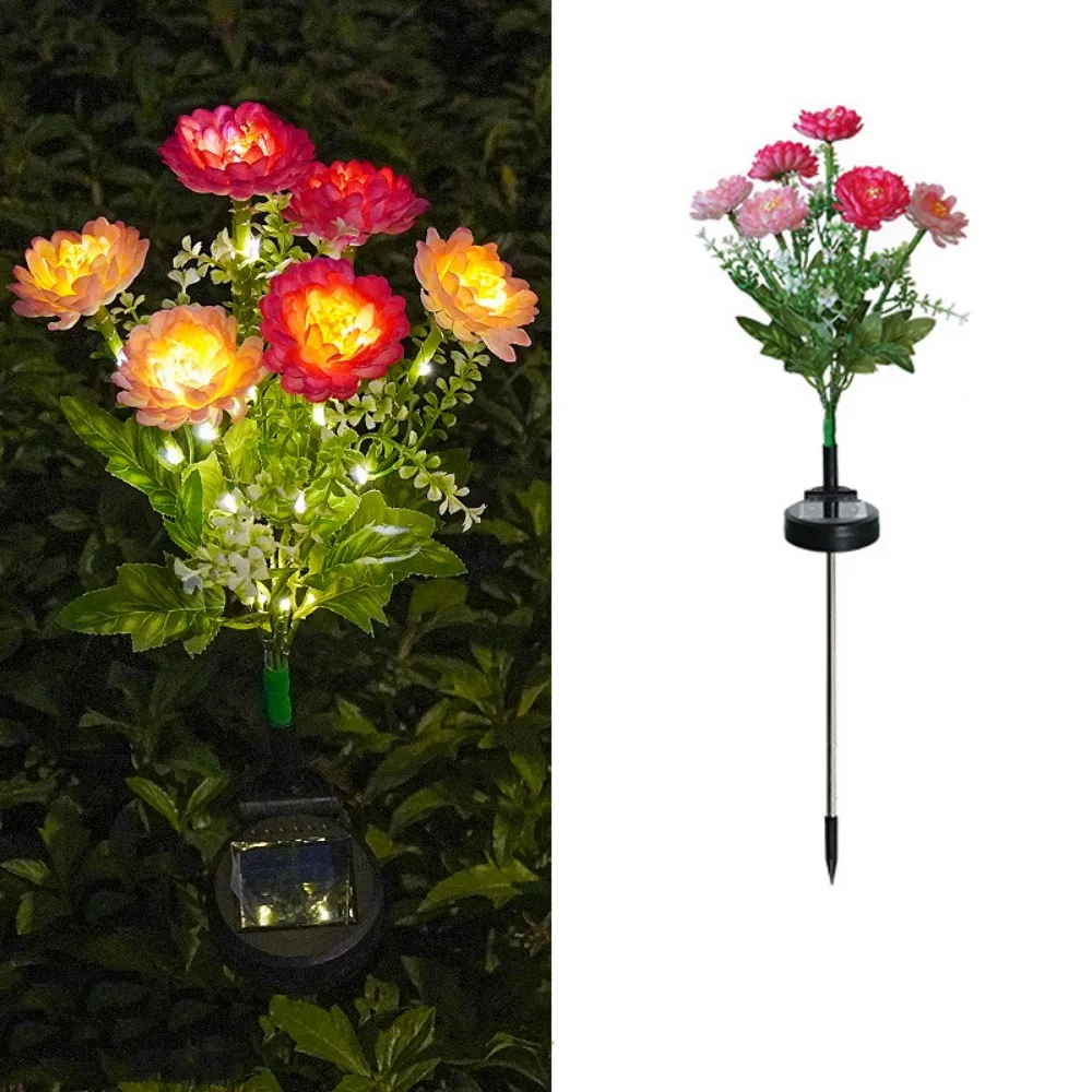 

7 Heads LED Snow Lotus Lights Colorful Solar Powered LED Simulation Flower Lights Decorative Waterproof