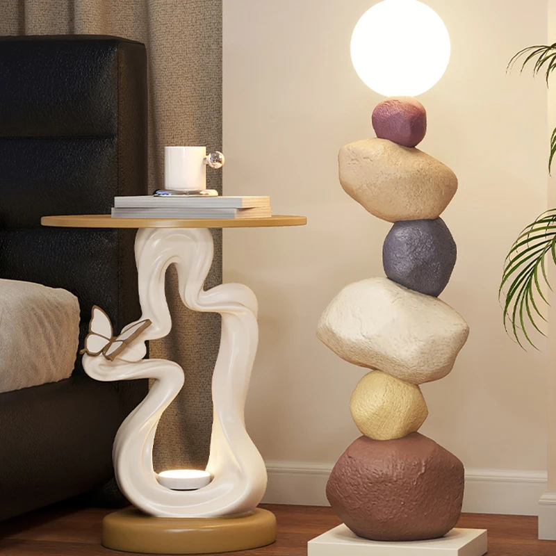 Home Decor Luminous Lucky Stone Statues Floor Decorations Creative Living Room Large Sculptures Art Ornaments Housewarming Gifts