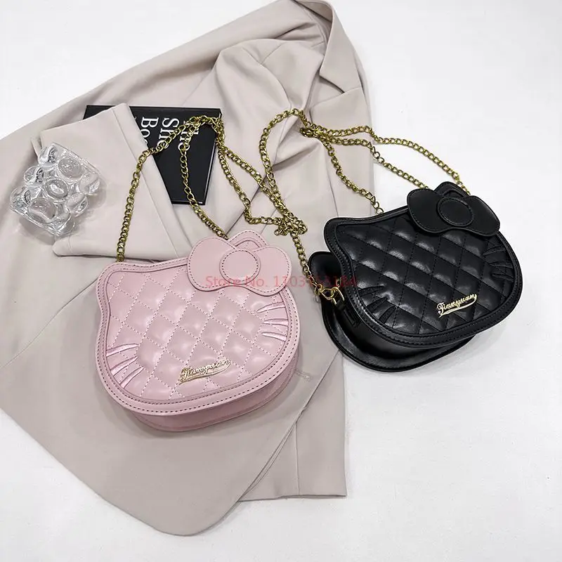 2024 nowa torba na ramię Sanrio Hello Kitty moda portfel Mymelody Cartoon diamentowy łańcuszek torebka Crossbody proste modne prezenty