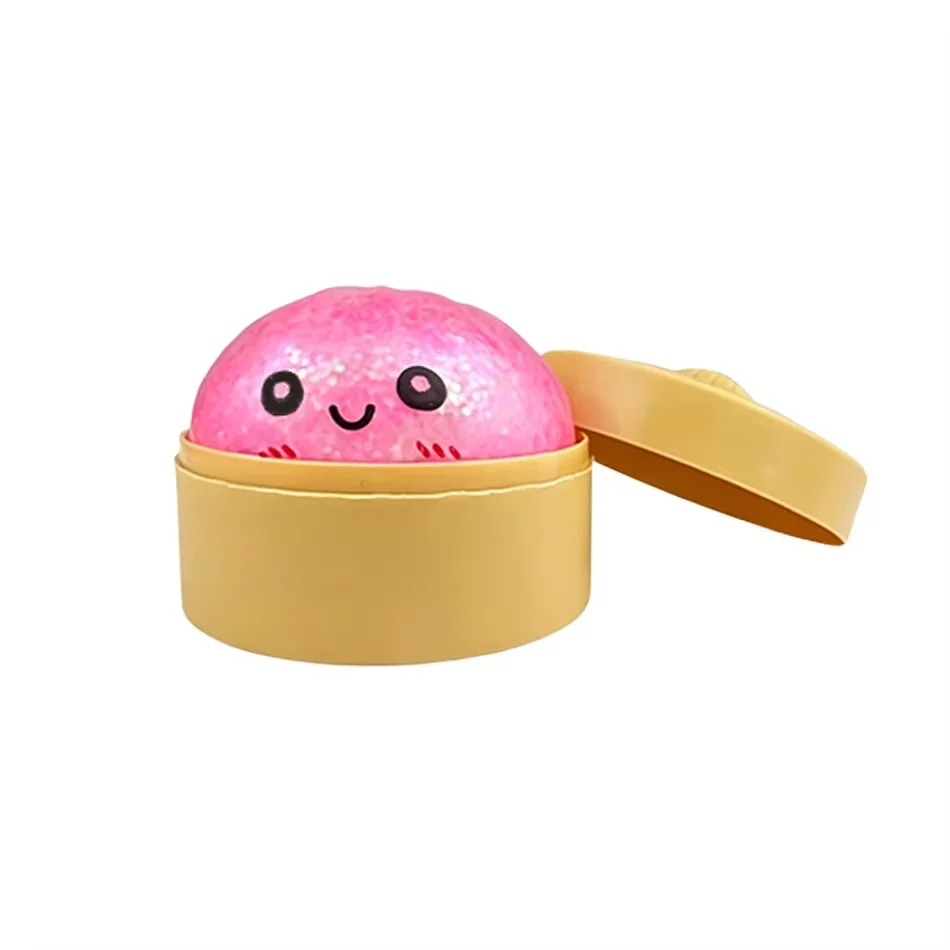 1PCS Mini Dumpling Squishies (2.2in),Dumpling Mystery Box,Soft Squeeze Sensory Toy for Stress Relief,Glitter Random Colors